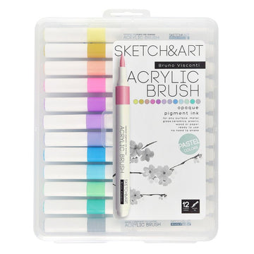 Acrylic brush markers // "Pastel", set of 12 colours // by Sketch&Art - Artish