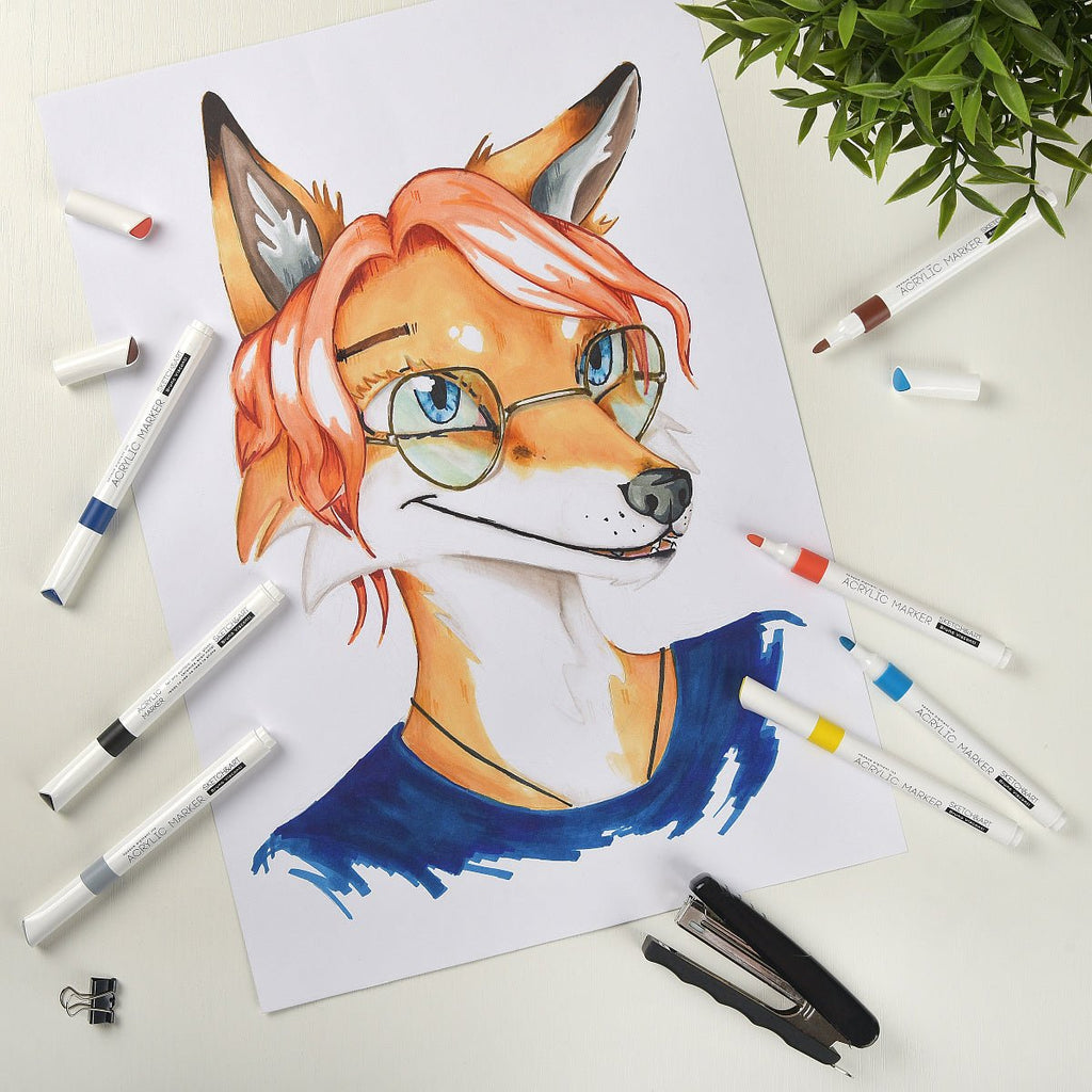 Acrylic markers // "Basic", set of 12 colours // by Sketch&Art - Artish