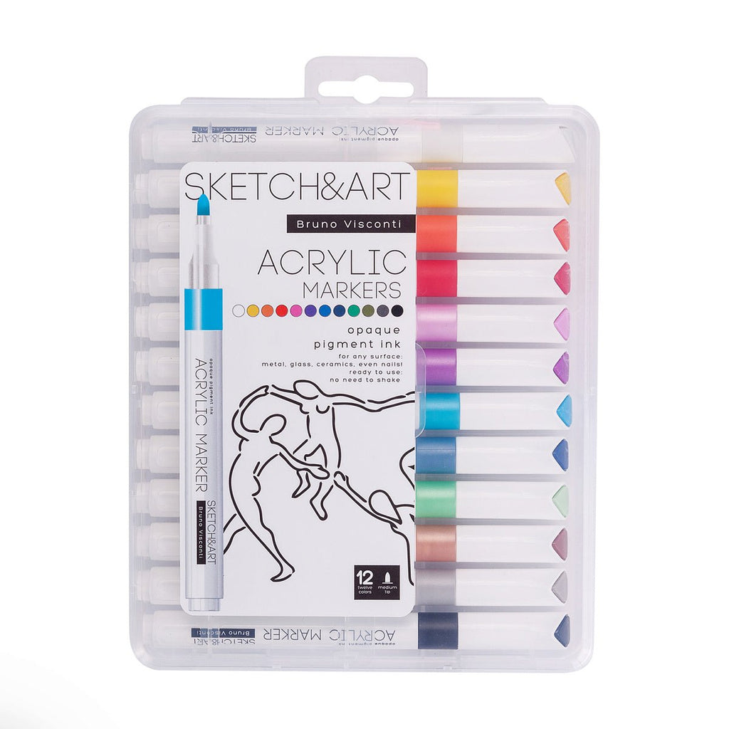 Acrylic markers // "Basic", set of 12 colours // by Sketch&Art - Artish