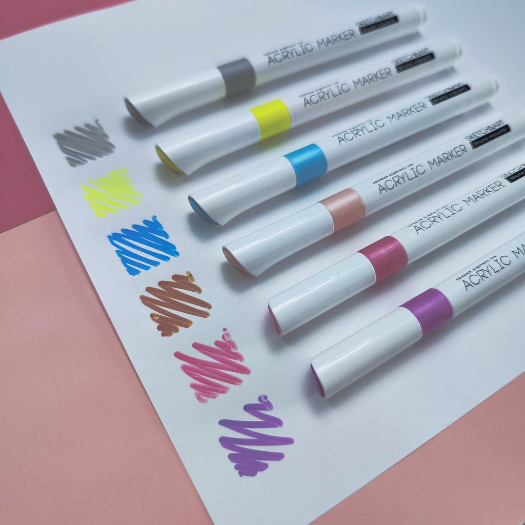 Acrylic markers // "Pastel", set of 6 colours // by Sketch&Art - Artish