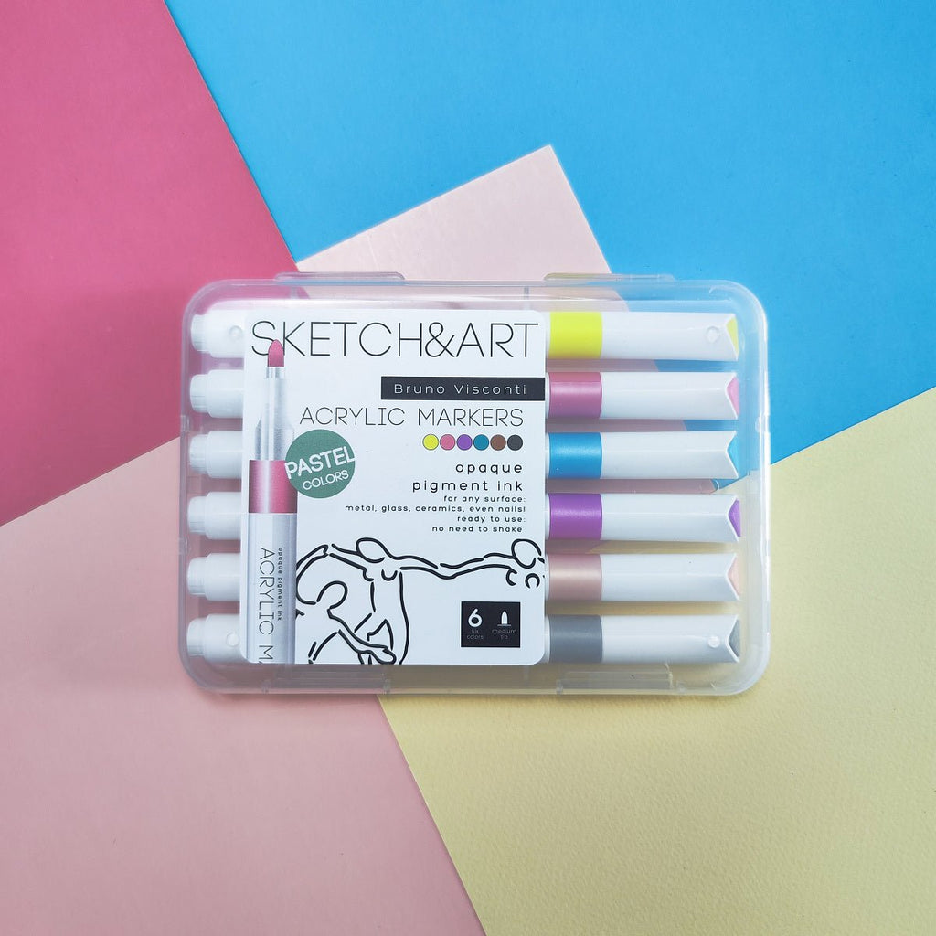 Acrylic markers // "Pastel", set of 6 colours // by Sketch&Art - Artish