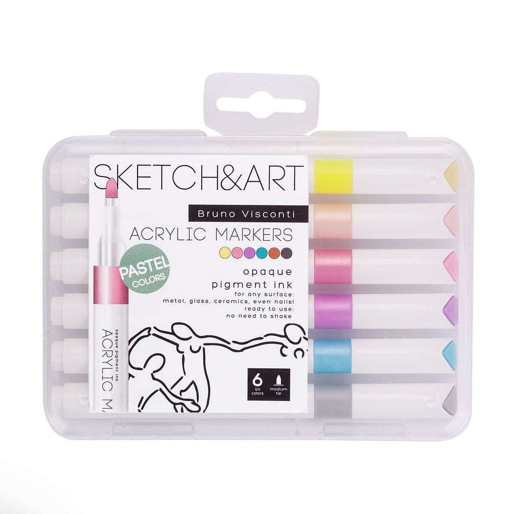 Acrylic markers // "Pastel", set of 6 colours // by Sketch&Art - Artish