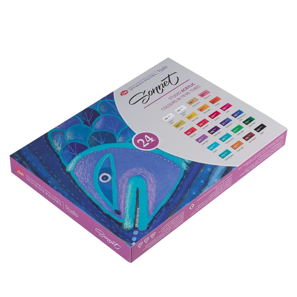 Acrylic paint set : 24 colors // 18 ml tubes // by Sonnet - Artish