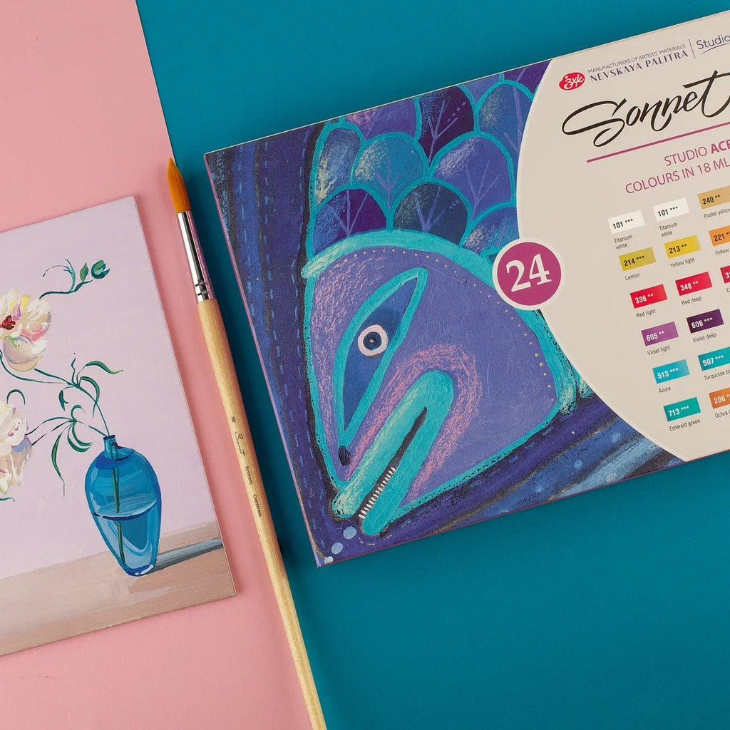Acrylic paint set : 24 colors // 18 ml tubes // by Sonnet - Artish