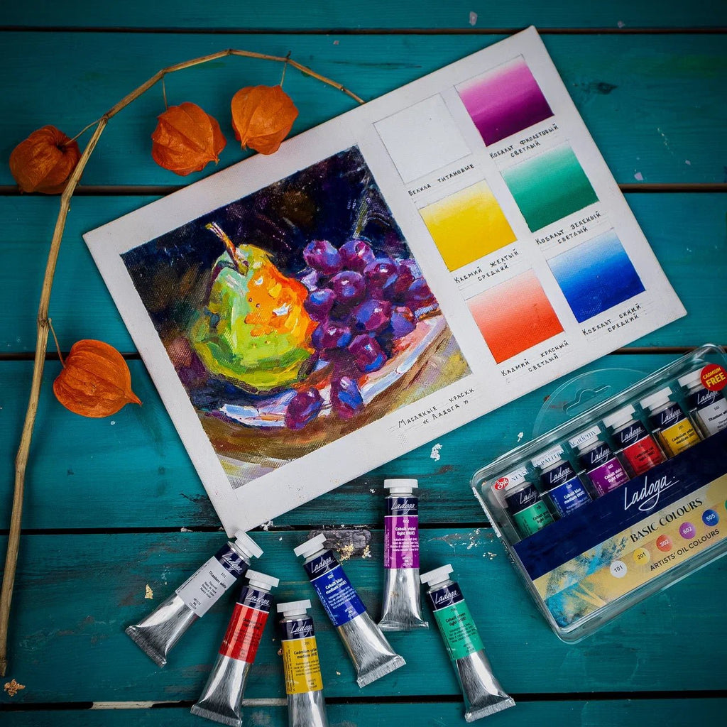 Artists' oil paint set // 6 colours in 18 ml tubes // by Ladoga - Artish