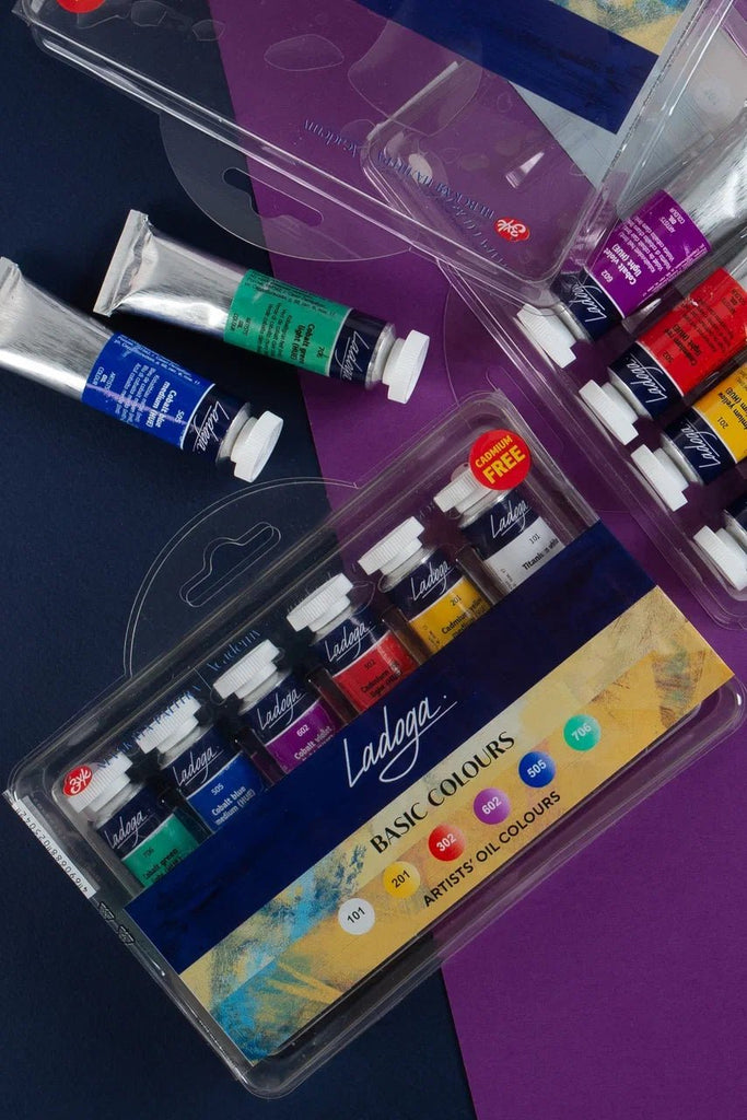Artists' oil paint set // 6 colours in 18 ml tubes // by Ladoga - Artish