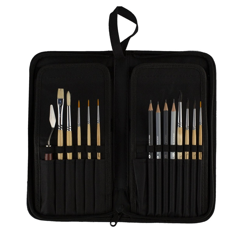Brush case // Black fabric, 27 x 14 cm (EMPTY case) // by Sonnet - Artish