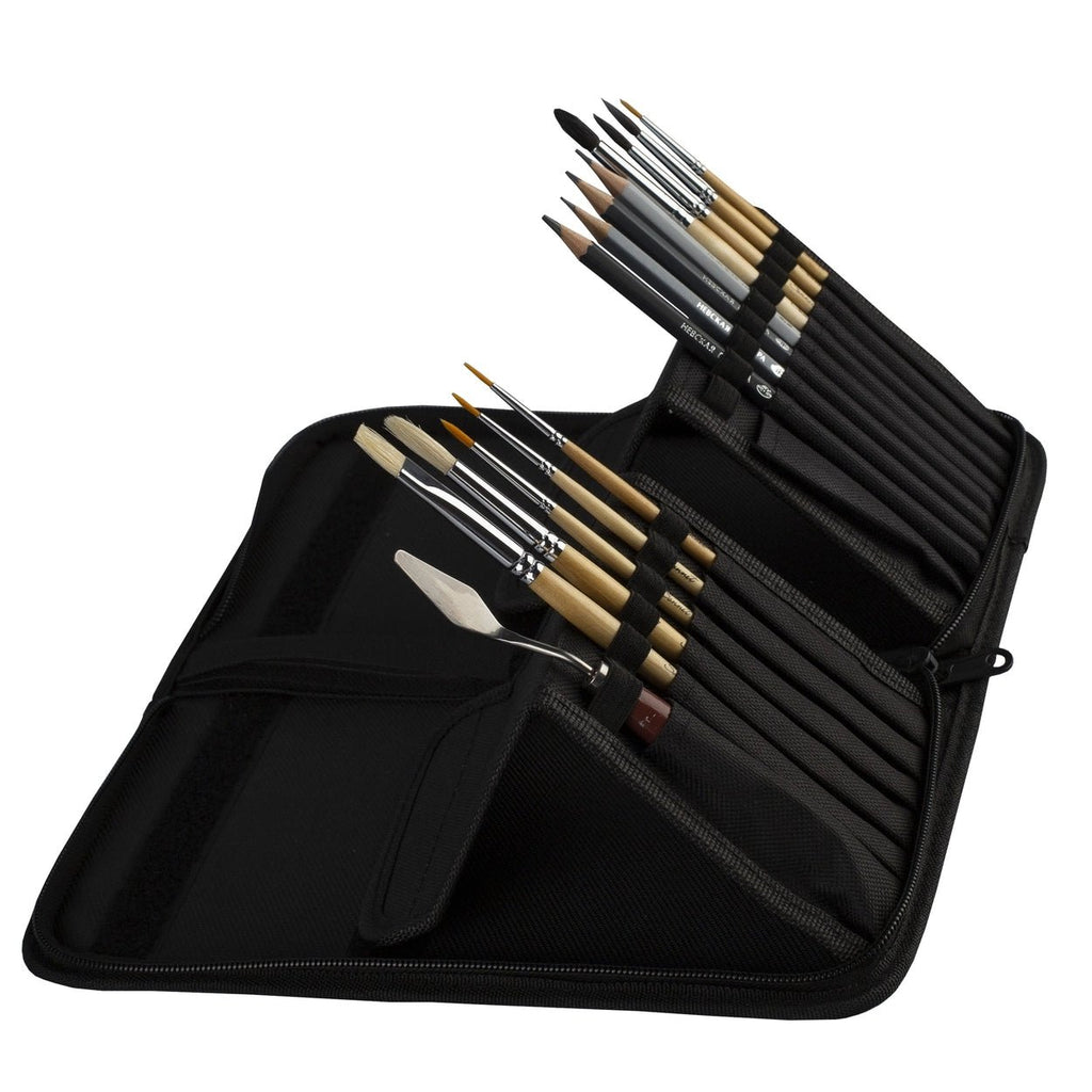 Brush case // Black fabric, 27 x 14 cm (EMPTY case) // by Sonnet - Artish