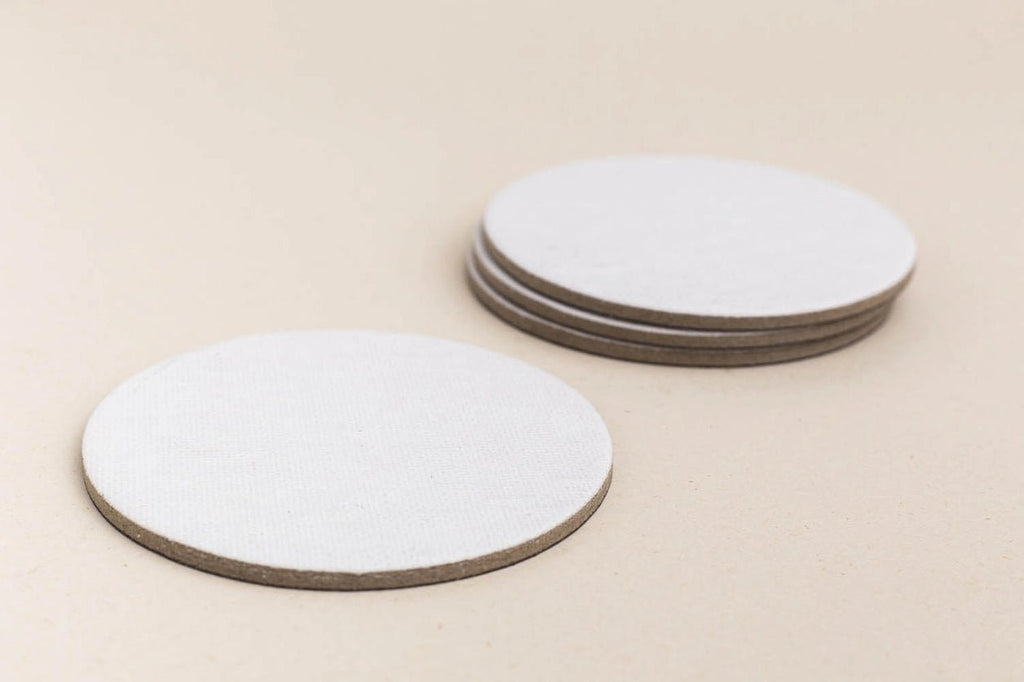 Canvas magnet set of 4 pcs // Circle, 7,5 cm // by Malevich - Artish