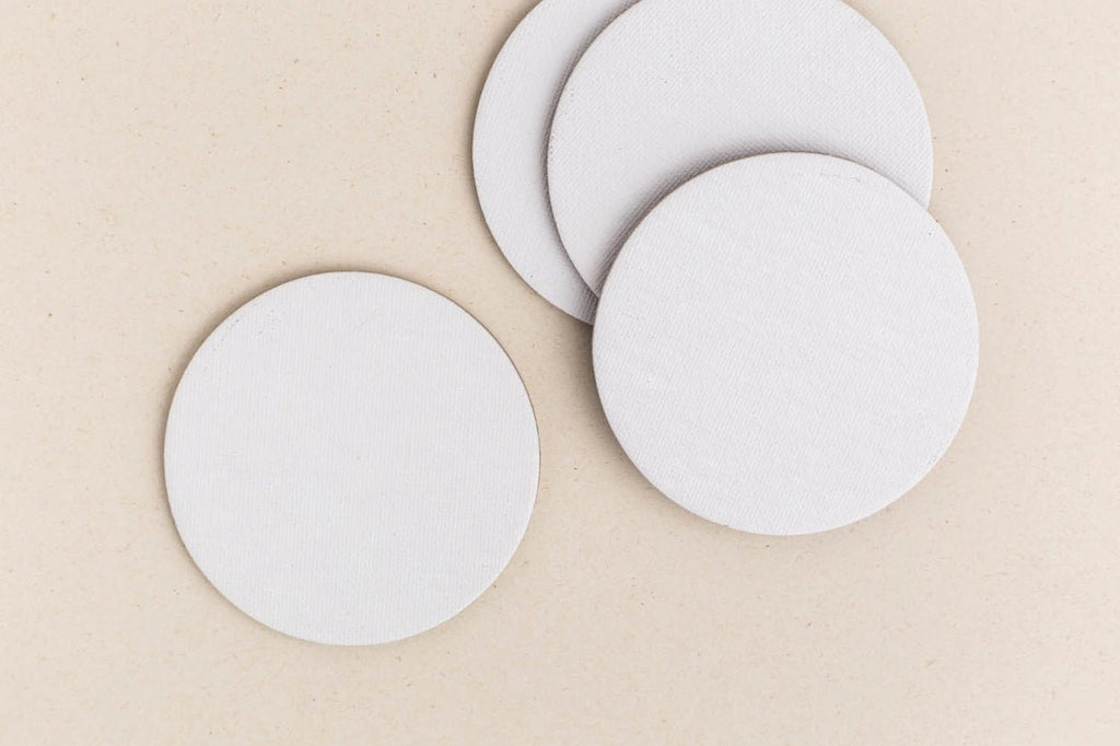 Canvas magnet set of 4 pcs // Circle, 7,5 cm // by Malevich - Artish