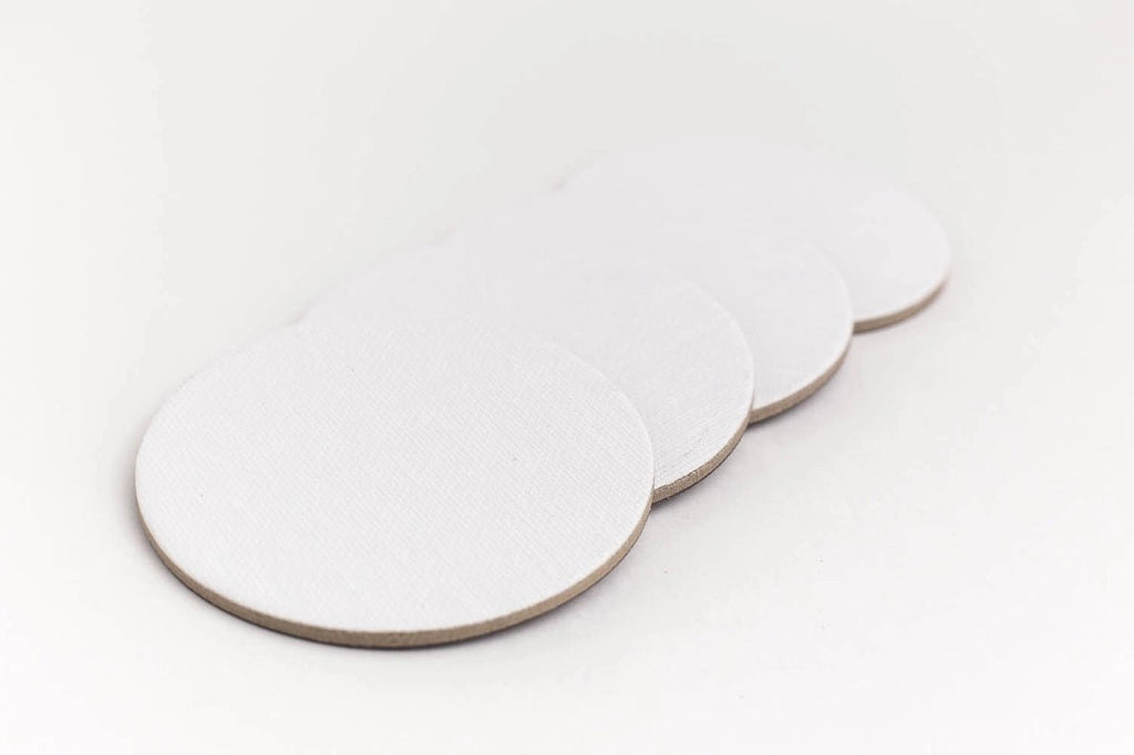 Canvas magnet set of 4 pcs // Circle, 7,5 cm // by Malevich - Artish