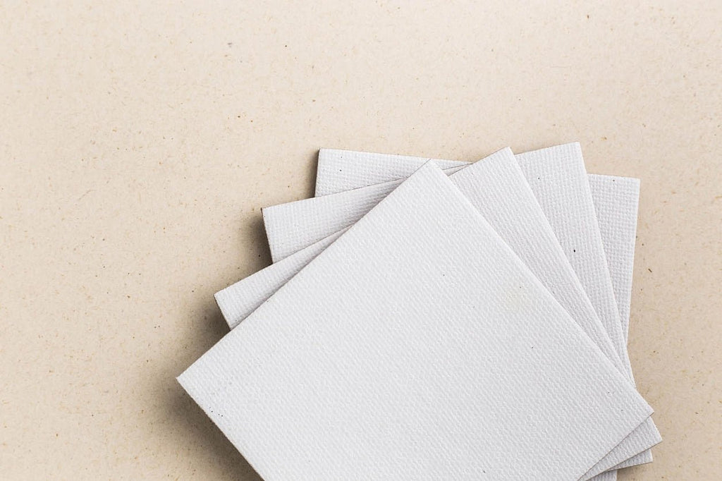 Canvas magnet set of 4 pcs // Square, 7,5 cm // by Malevich - Artish