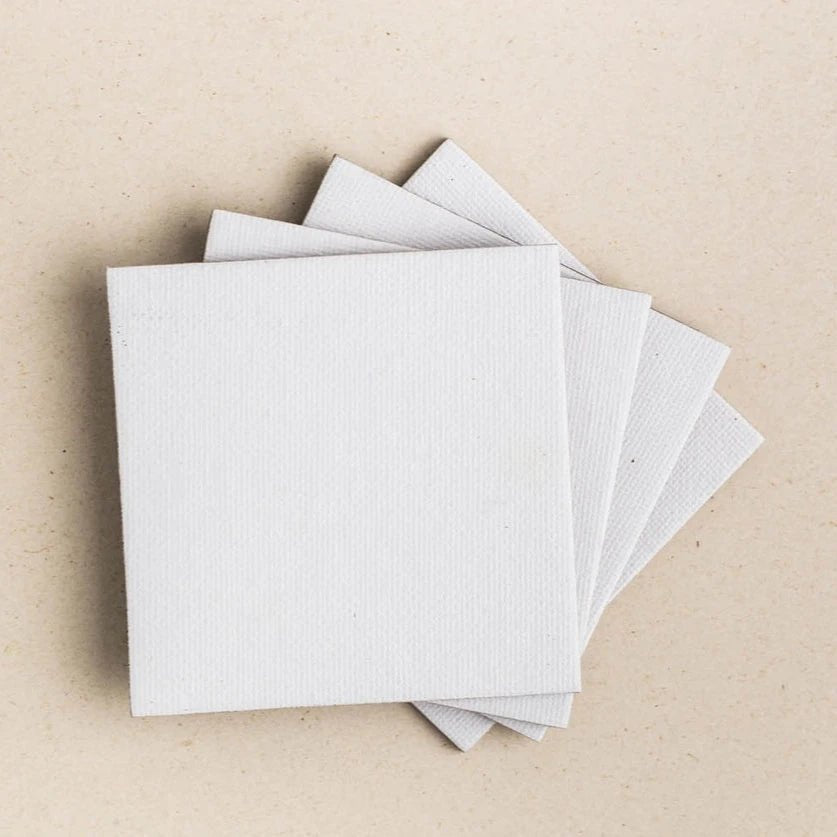 Canvas magnet set of 4 pcs // Square, 7,5 cm // by Malevich - Artish