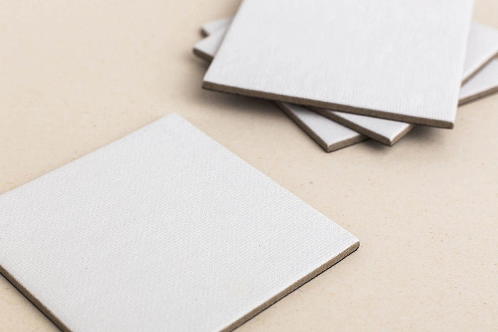 Canvas magnet set of 4 pcs // Square, 7,5 cm // by Malevich - Artish