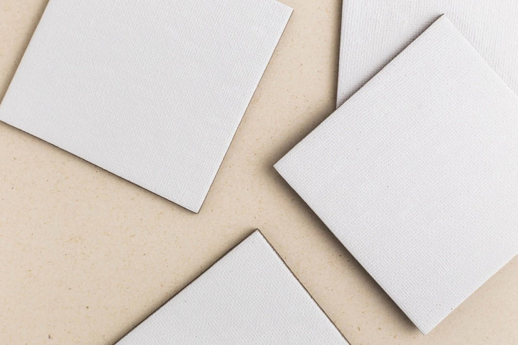 Canvas magnet set of 4 pcs // Square, 7,5 cm // by Malevich - Artish