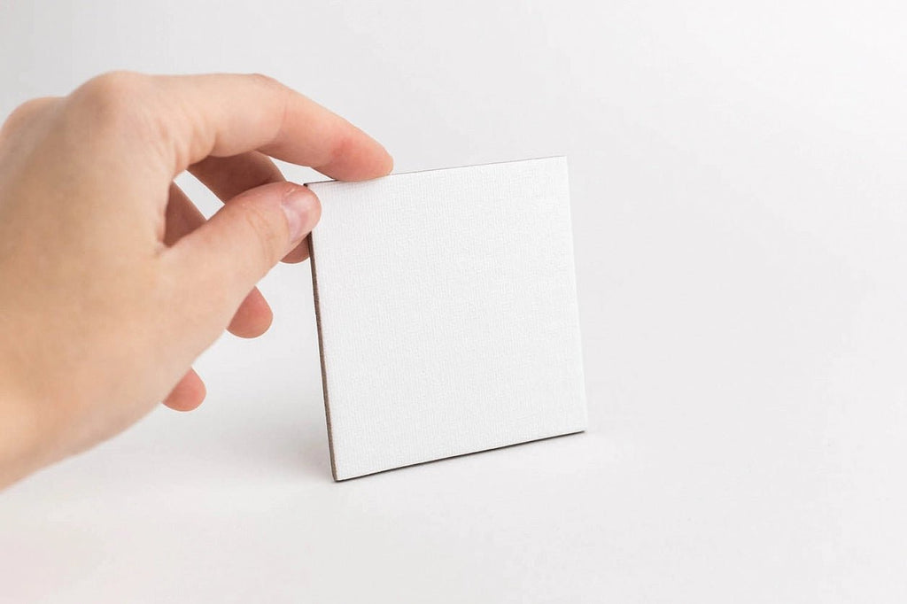 Canvas magnet set of 4 pcs // Square, 7,5 cm // by Malevich - Artish