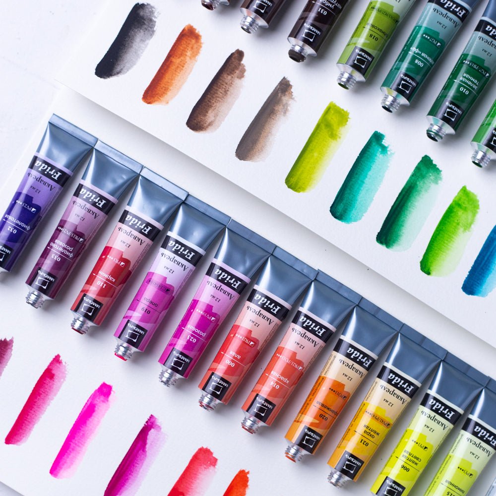 Frida watercolor set // 24 colours x 12 ml tubes // by Malevich - Artish
