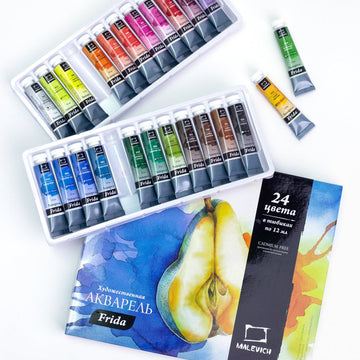 Frida watercolor set // 24 colours x 12 ml tubes // by Malevich - Artish