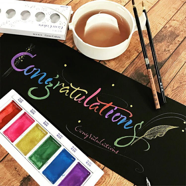 GANSAI Gem Watercolor set // 6 pans // by KURETAKE - Artish