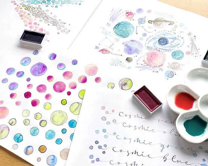 GANSAI Granulating Watercolor 2 set // 5 colors // by KURETAKE - Artish