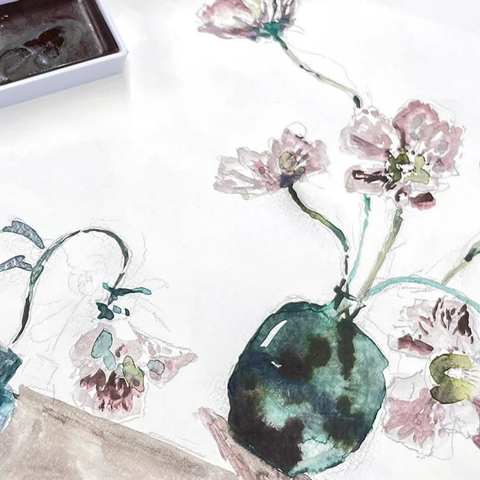 GANSAI Graphite Watercolor set // 6 pans // by KURETAKE - Artish