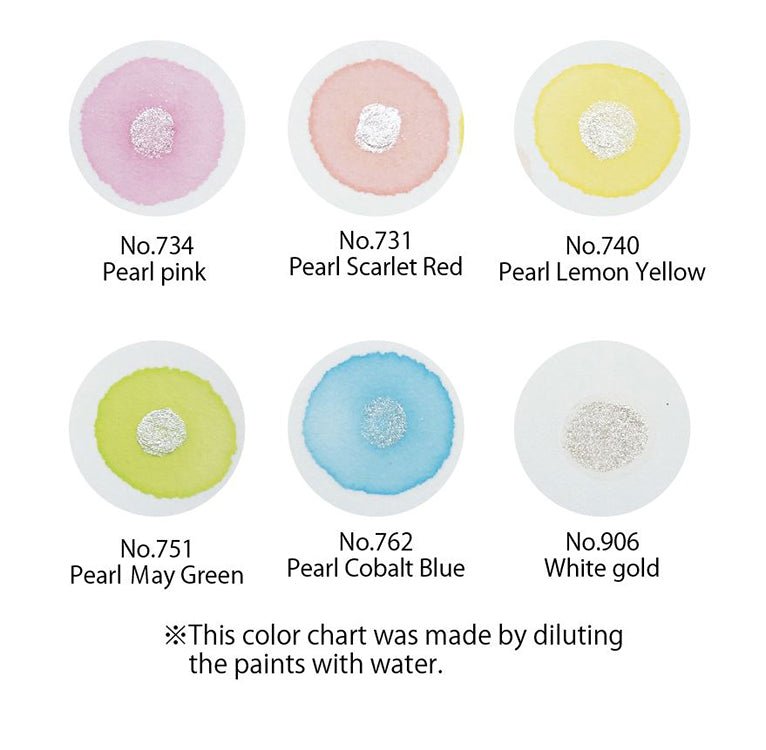 GANSAI Pearl Watercolor set // 6 pans // by KURETAKE - Artish