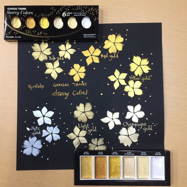 GANSAI Starry Watercolor set // 6 pans // by KURETAKE - Artish