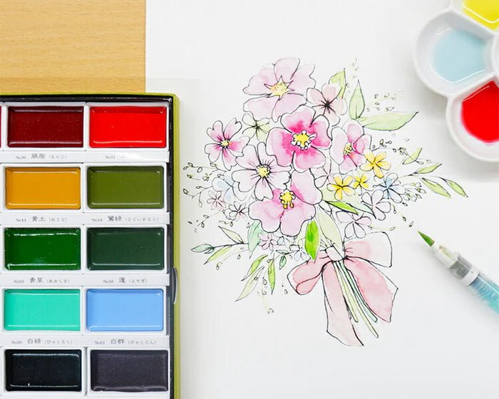 GANSAI TAMBI Watercolor set // 36 pans // by KURETAKE - Artish