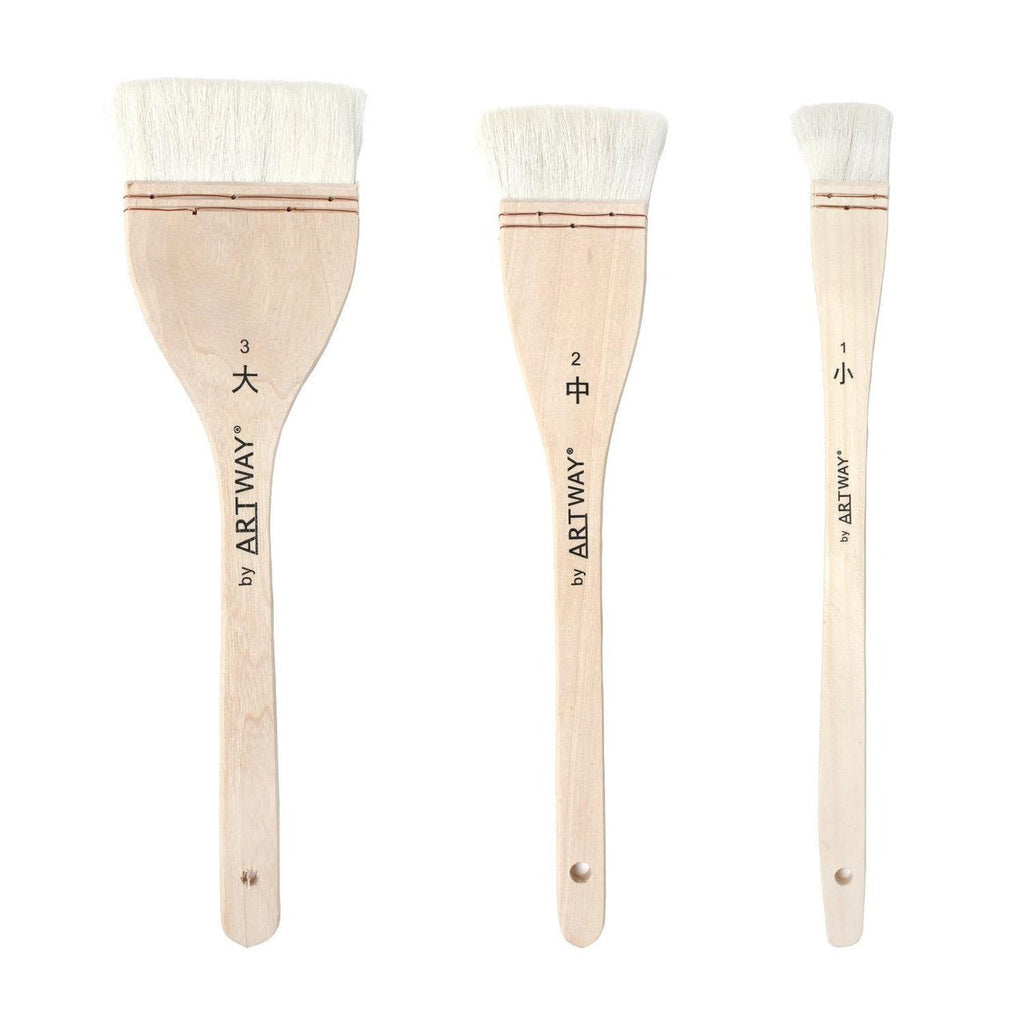 Hake Chinese Brush Set // 3 brushes: 25mm/45mm/75mm // by Artway - Artish