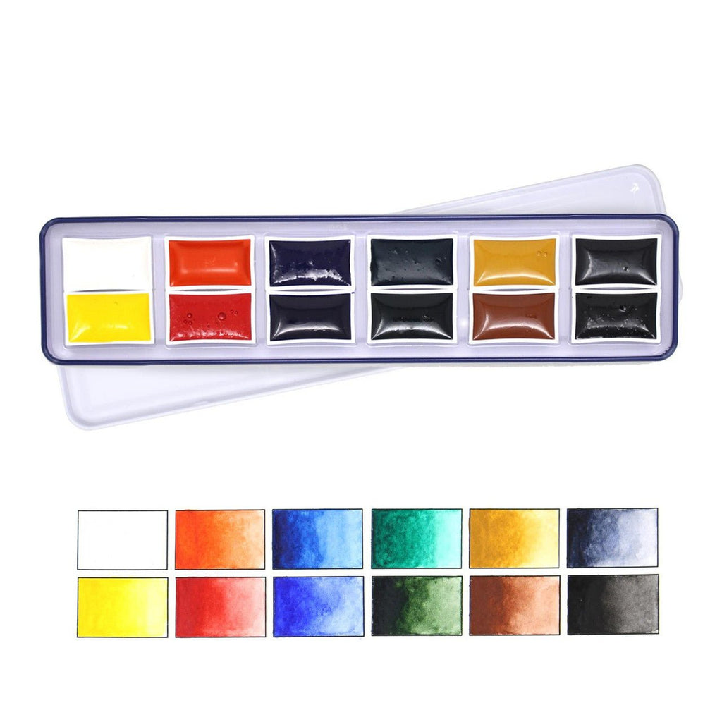 High Pigment Watercolour Paint Set // 12 colors // by Artway - Artish