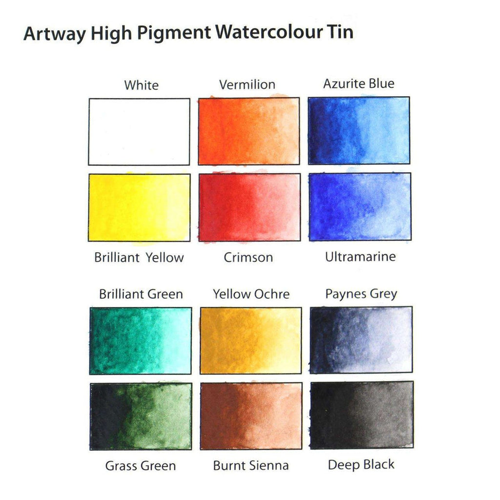 High Pigment Watercolour Paint Set // 12 colors // by Artway - Artish