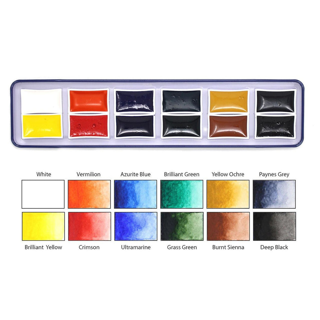 High Pigment Watercolour Paint Set // 12 colors // by Artway - Artish