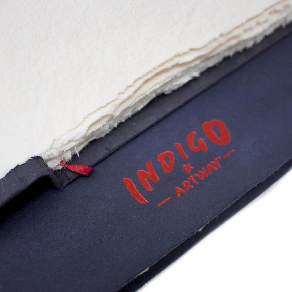 INDIGO Handmade Sketchbook // 100% Cotton Rag Paper, 250 gsm, A5, Panorama // by Artway - Artish
