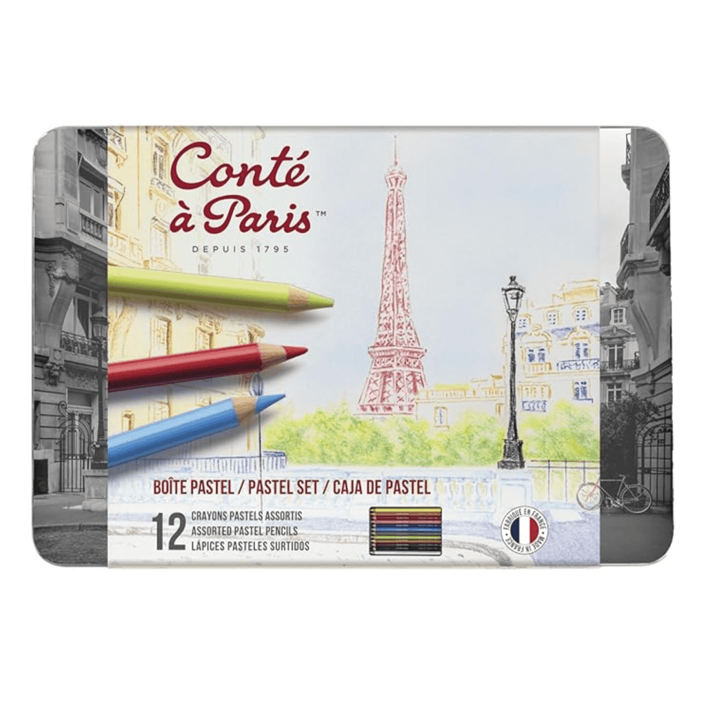 Pastel Pencils in tin box // 12 colours // by Conté - Artish