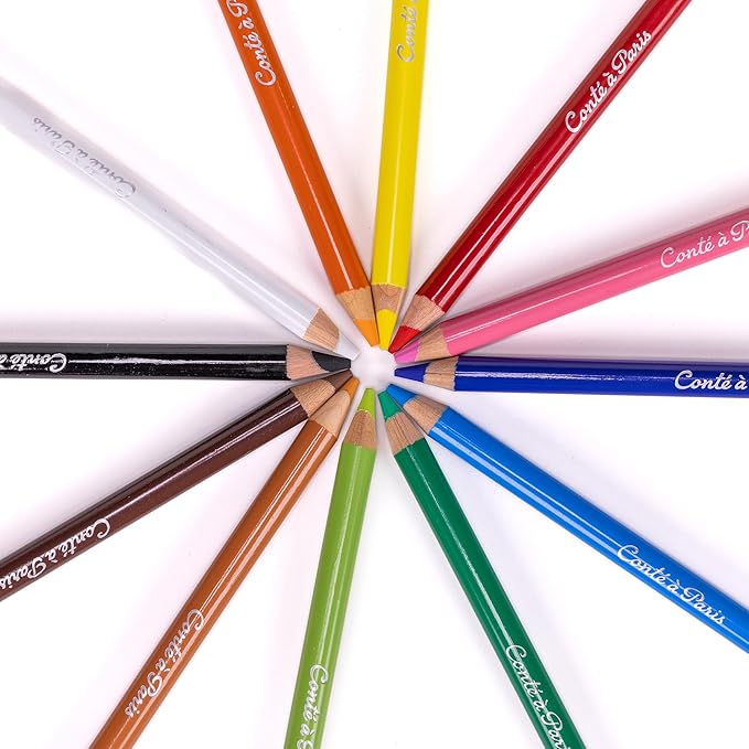 Pastel Pencils in tin box // 12 colours // by Conté - Artish