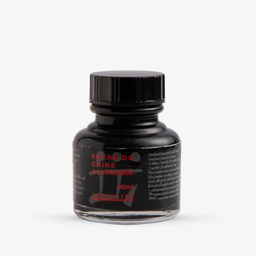 Permanent Ink for drawing and calligraphy // "Chinese Black", 30 ml // by Sennelier - Artish