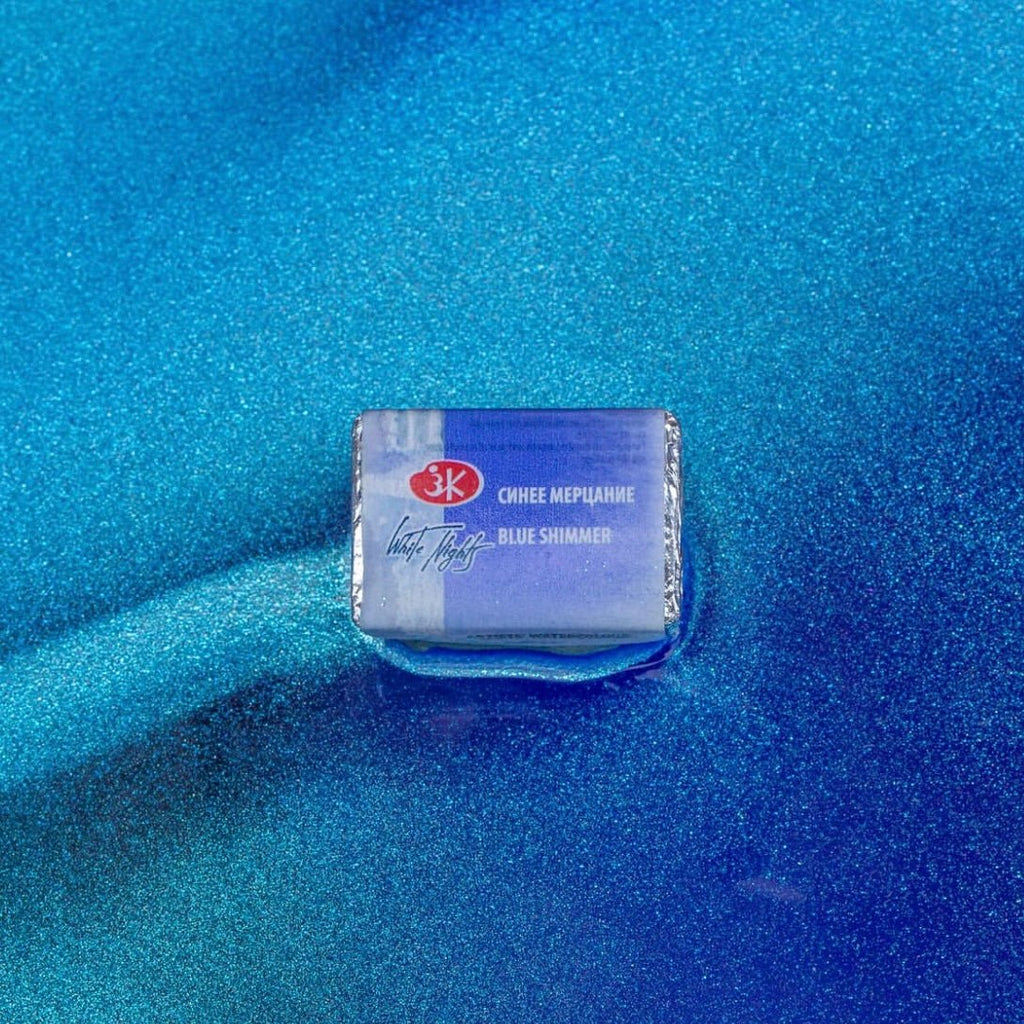 Shimmering watercolor paint set // "Summer", 8 pans in paper box // by White Nights - Artish