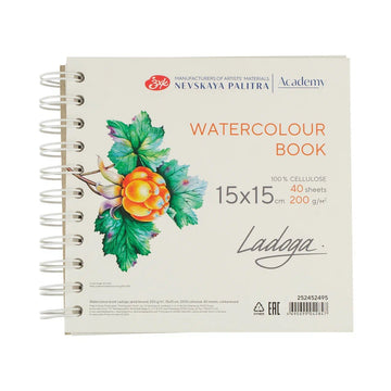 Sketchbook for Watercolor // 100% Cellulose, 200 g/m2 // 15х15 cm, 40 sheets // by Ladoga - Artish