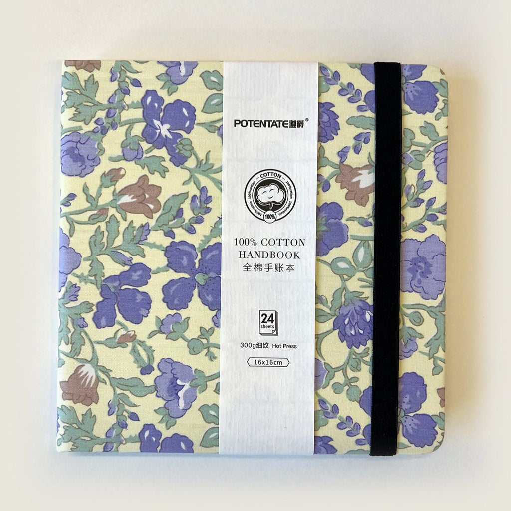 Sketchbook "Purple flowers" // Cotton, 300 gsm, 16х16 cm // Hot Pressed, 24 sheets // by Potentate - Artish