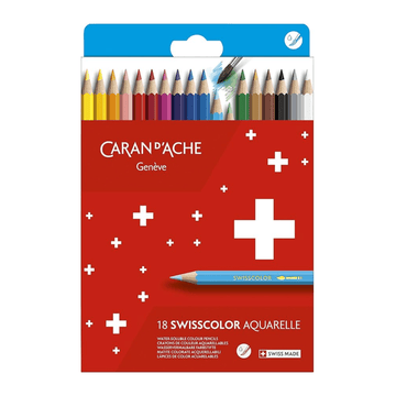 Swisscolor Watercolour Pencil Sets - Aquarelle Pencils // 18 colours // by Caran D'Ache - Artish