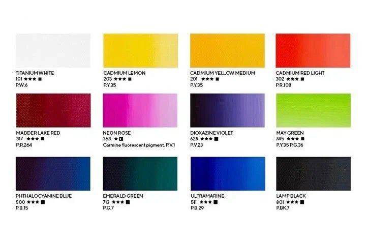 Tempera paint set // Colorism, 12 colours x 18 ml tubes // by Master - Class - Artish