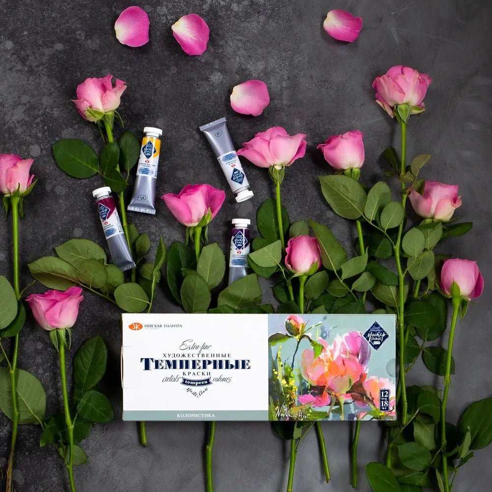 Tempera paint set // Colorism, 12 colours x 18 ml tubes // by Master - Class - Artish