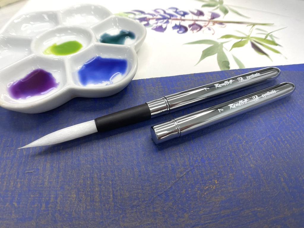 Travel brush // Snow-white synthetic, Round, #7 // by Roubloff - Artish