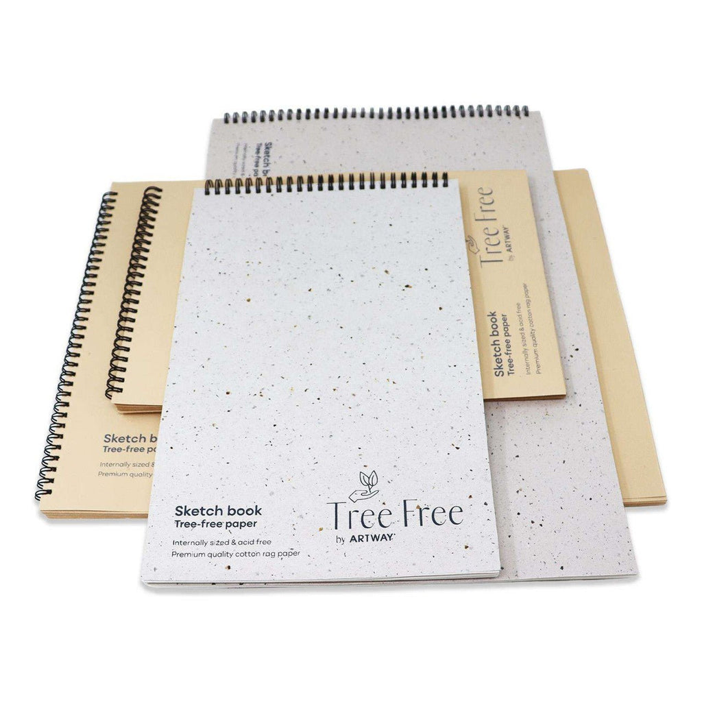 Tree Free Spiral Bound Paper Pad // 100% Cotton Rag, 250 gsm, A4 // by Artway - Artish