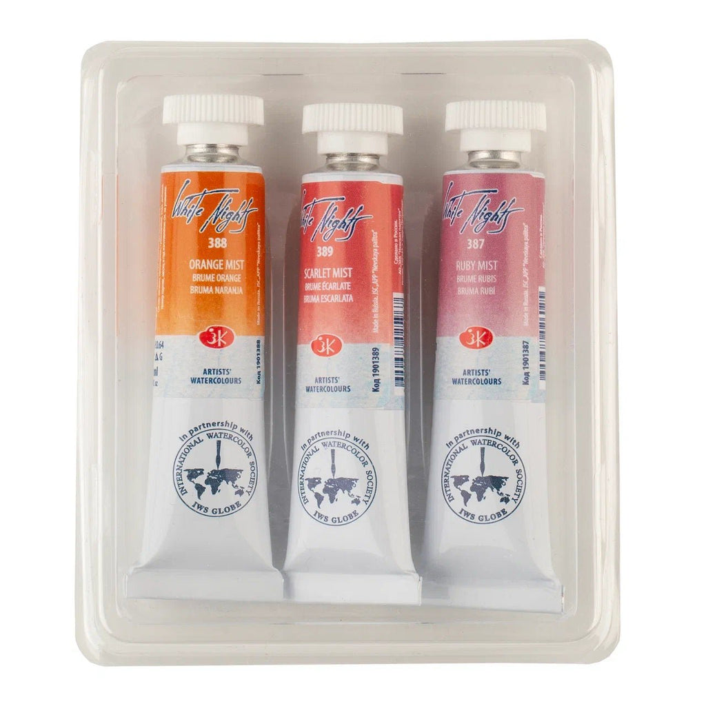 Watercolor paint set - Flame // 3 tubes x 10ml // by White Nights - Artish