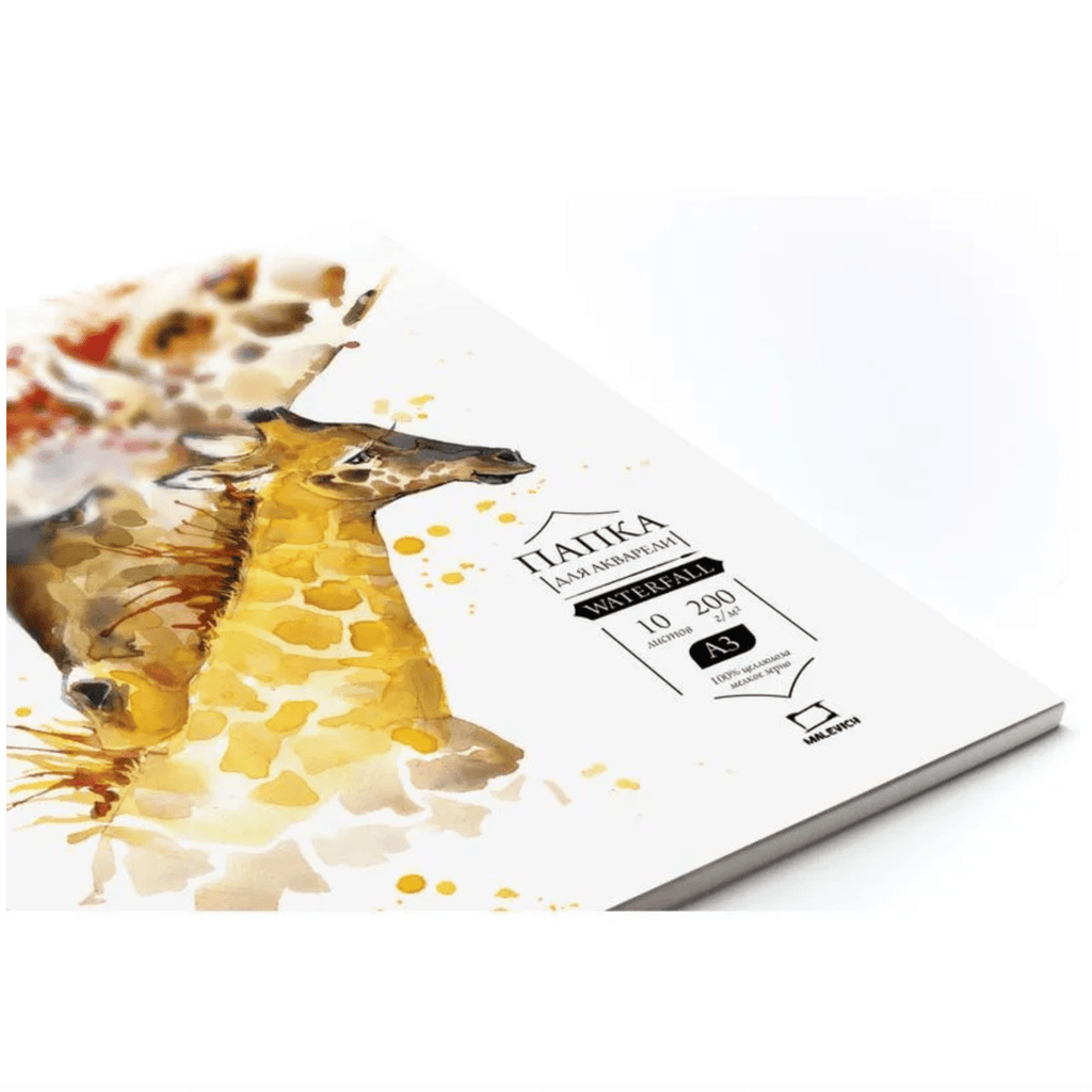 Watercolor paper “Waterfall" // Cellulose, 200 g/m2, A3 (30x42 cm), "Giraffe“ 10 sheets // by Malevich - Artish