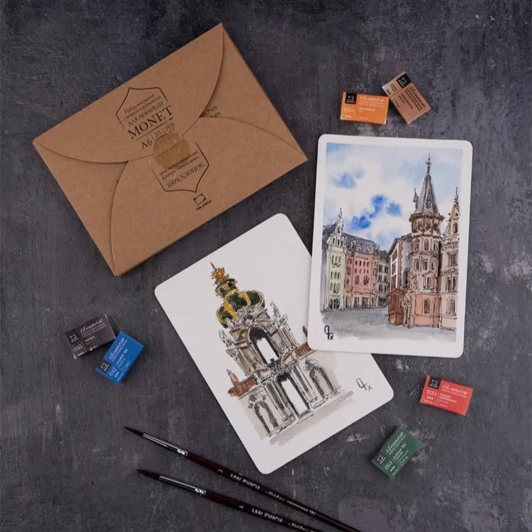 Watercolor postcards paper // 300 gsm, 100% cotton // 10,5x14,8 cm, 20 sheets // by Malevich - Artish