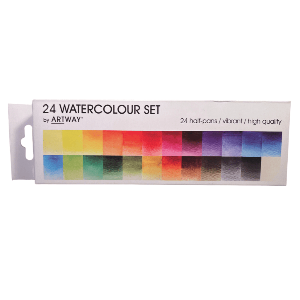 Watercolour Paint Set with Brush // 24 colors // by Artway - Artish