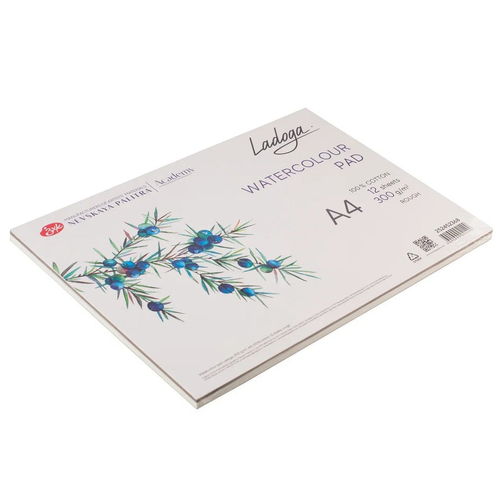 Watercolour paper // 100% cotton, 300 g/m2, А4 // Rough, 12 sheets // by Ladoga - Artish