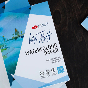 Watercolour paper // Cellulose // 280 g/m2, 15 sheets A4 // by White nights - Artish